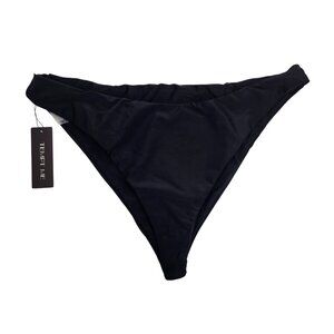 Tempt Me Black High-Cut Bikini Bottom Swimwear Size XL